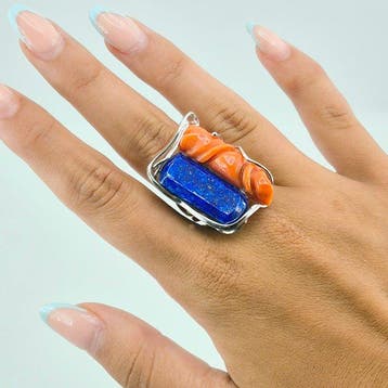 Koraal - Zilver - Ring - CORALLO MEDITERRANEO