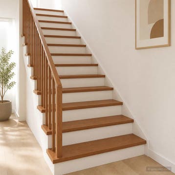 vidaXL Trap Tread 2 st 120 x 30 x 2 cm Donkerbruin Massief, Doe-het-zelf en Verbouw, Verzenden, Nieuw