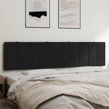 Fluwelen Hoofdbord Hanko 200cm - Tweedekansje | OP=OP, Huis en Inrichting, Gebruikt, Zwart, Tweepersoons, Ophalen of Verzenden
