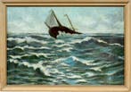 European school (XIX-XX) - Seascape with a stormy sailing