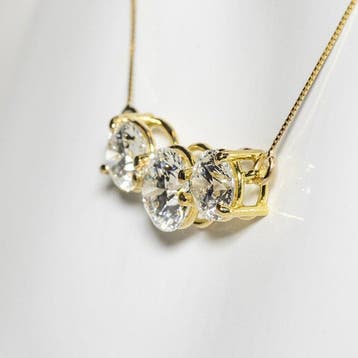 Halsketting - 14 karaat Geel goud - 4.10ct. tw. Diamant, Nieuw