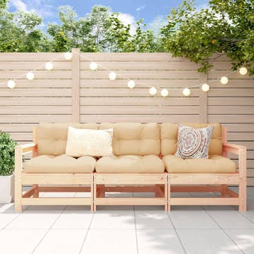vidaXL 3-delige Loungeset massief grenenhout, Verzenden, Nieuw, Loungeset