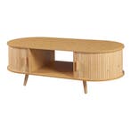 Salontafel Nordkapp ovaal 120x55x40 cm houtkleurig [en.casa], Huis en Inrichting, Tafels | Salontafels, Verzenden, Nieuw