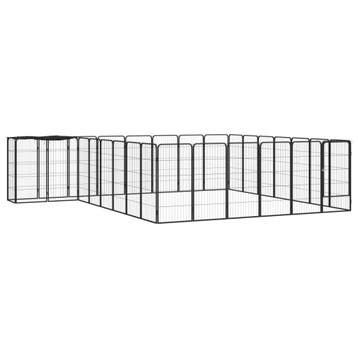 vidaXL Hondenkennel 30 panelen 50 x 100 cm gepoedercoat, Verzenden, Nieuw