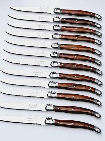 Laguiole - 12x Steak Knives - Brown - style de -