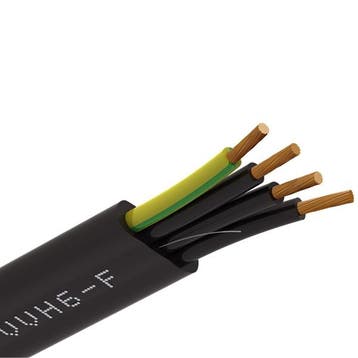 Platte stroomkabel - 4x 1,5mm² - H07VVH6-F - Per meter, Ophalen of Verzenden, Nieuw, Kabel of Snoer