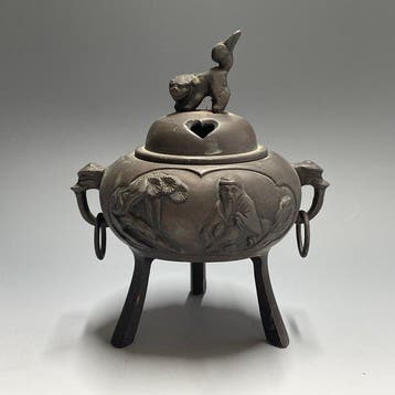 Wierookbrander - Foo Dog Lion Lid 3-Legged Censer - Giet
