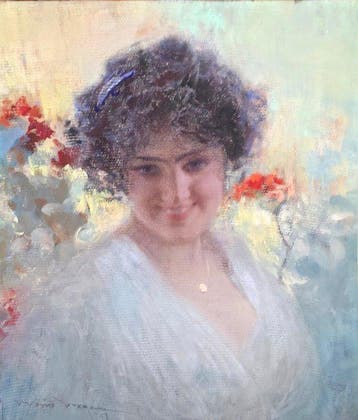 Mario Borgoni (1869-1936) - Ritratto di donna, Antiek en Kunst