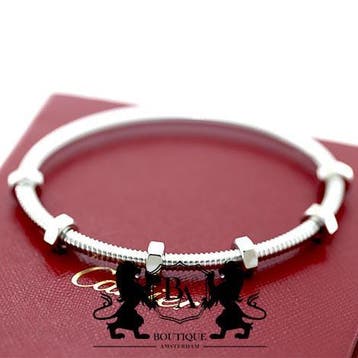 Écrou de Cartier Armband 18 Karaat Witgoud Maat 17, Ophalen of Verzenden, Zo goed als nieuw, Goud
