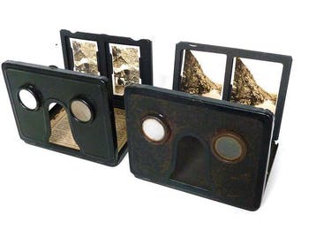 2 Camerascope metal folding stereo viewers - with