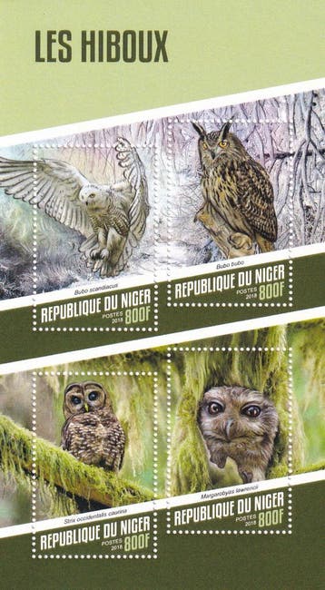 Niger - 2018 - Uilen - Postfris, Verzenden, Postfris, Dier of Natuur