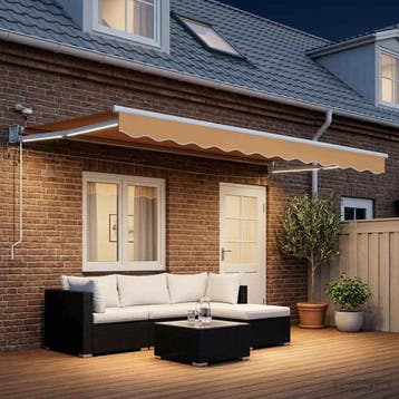 vidaXL Elektrisch Uittrekbaar Zonnescherm Zand, Verzenden, Nieuw