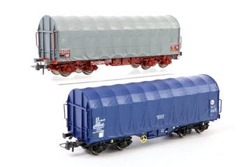Roco H0 - Modeltrein goederenwagon (2) - Twee huifwagons -, Nieuw