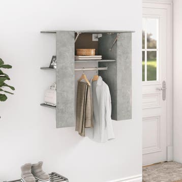 vidaXL Halmeubel 97,5x37x99 cm bewerkt hout betongrijs, Verzenden, Nieuw
