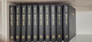 Nederland - 10 Importa PTT-mapjes albums kleur zwart, Gestempeld