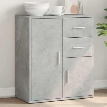 vidaXL Dressoir 60x31x70 cm bewerkt hout betongrijs, Verzenden, Nieuw, Overige houtsoorten, Minder dan 50 cm