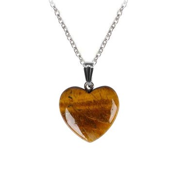 Fako Bijoux - Ketting - Hart Natuursteen - 20x20mm -, Verzenden, Nieuw