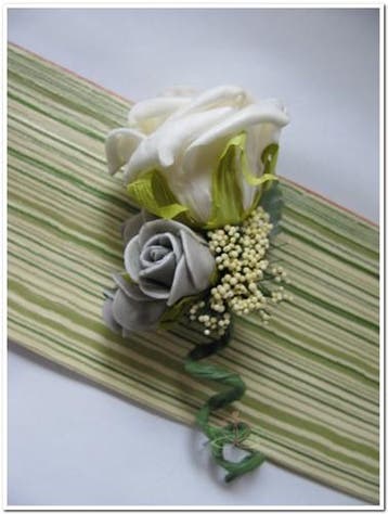 Corsage Roos CremeWit + Grijs CPR129 Maatwerk, Ophalen of Verzenden, Nieuw