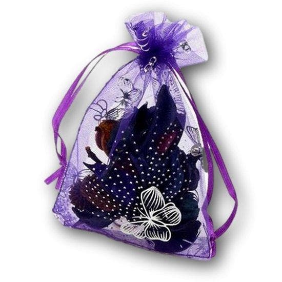 Organza zakjes paars met vlinders - 11x16 cm 100 stuks / ..., Hobby en Vrije tijd, Feestartikelen, Nieuw, Verzenden