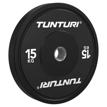 Tunturi Platinum Bumper Plate Black, 15kg, Sport en Fitness, Fitnessmaterialen, Verzenden, Nieuw