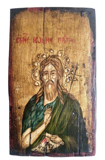 Icoon - Een met de hand beschilderde icoon van Johannes de