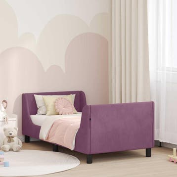 vidaXL Bedframe voor kinderen met hoofdbord Paars 80 x 160, Verzenden, Nieuw, Stof