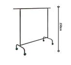 BASIC XXL kledingrek vaste hoogte 150 cm zwart - laag- met, Nieuw