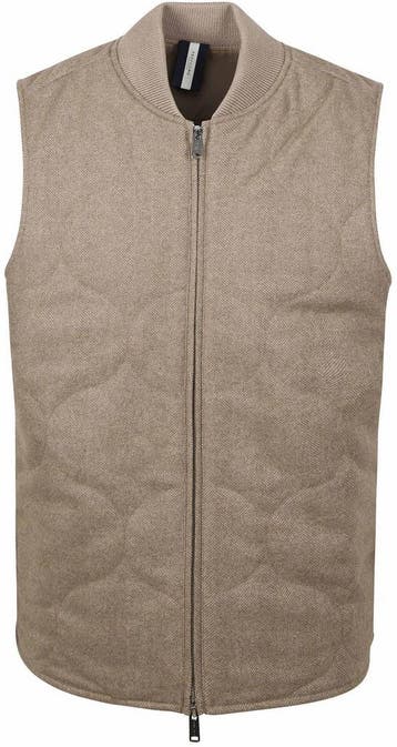 Profuomo Herringbone Bodywarmer Sand maat 52 Heren, Maat 52/54 (L), Verzenden, Beige, Nieuw