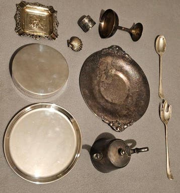 Schaal (10) - Verzilverd - Lot verzilverd, Antiek en Kunst