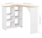 Witte Bartafel met Plank – 138×39×110 cm, Modern Design, Verzenden, Nieuw