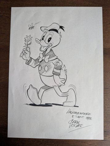 Donald Duck - opdrachttekening - Carol Voges - Brabants, Boeken, Nieuw