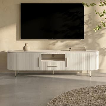 *WOONWINKEL* Tower Living Corbetta Beige Tv-meubel Met Ribbe, Verzenden, Nieuw