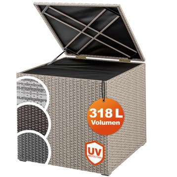 Polyrotan kussenbox Crème 318L (Kussenboxen, Tuin en Terras, Verzenden, Nieuw