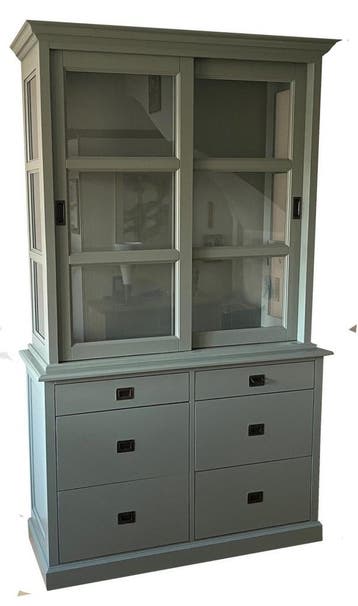 Buffetkast Engels groen - groen  Venray 140 x 220cm, Ophalen of Verzenden, Nieuw