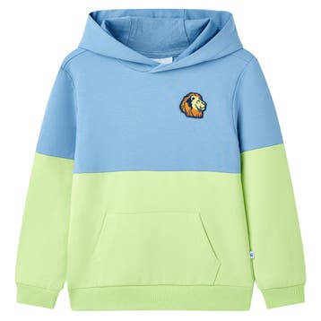 vidaXL Kindertrui met capuchon 104 blauw en zachtgeel, Verzenden, Nieuw