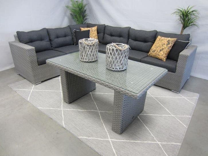 Te Velde tuinmeubelen palermo Hoek Lounge set rechts 5 delig, Tuin en Terras, Tuinsets en Loungesets, Bank, Bijzettafel, 6 zitplaatsen