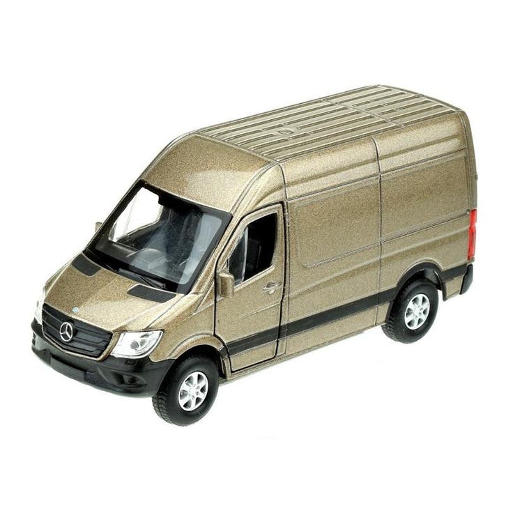 Modelauto Mercedes Benz Sprinter taupe 1:34 - Modelauto, Hobby en Vrije tijd, Modelauto's | Overige schalen, Verzenden