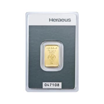 5 gram goudbaar Heraeus, Verzenden