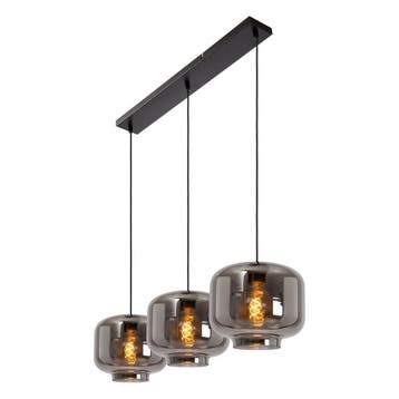 Lucide MEDINE - Hanglamp - 3xE27 - Fumé, Verzenden, Zo goed als nieuw, Glas, Modern