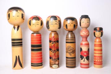 Various individual Japanese kojin artisans - Pop Set of 6