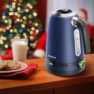 Waterkoker met temperatuurregeling - Retro - met LED - 1.7L, Verzenden, Zo goed als nieuw
