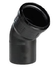 Pipelife Master3+ geluidsarm bocht 110 45gr m/s Zwart, Ophalen of Verzenden, Nieuw
