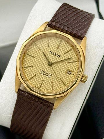 Tissot - Zonder minimumprijs - 18K GP Waffle Dial PR100, Nieuw