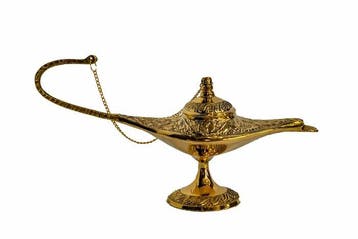 Handcrafted Brass Aladdin Style Genie Lamp with Chain Lid -