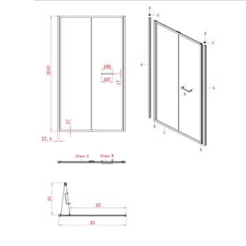 Nisdeur Lacus Ponza Evo Vouwdeur 85x200 Cm Helder Glas, Ophalen of Verzenden, Nieuw