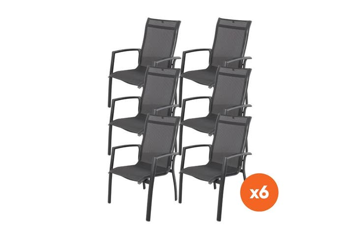 Set van 6 - Kettler Legato Curve aluminium stapelstoel, Tuin en Terras, Tuinsets en Loungesets, Nieuw, Overige materialen, Verzenden