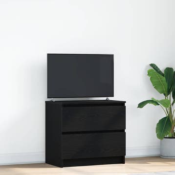 vidaXL Tv-meubel 60x35x54 cm bewerkt hout zwart, Verzenden, Nieuw, Overige houtsoorten