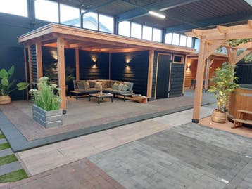 Veranda Douglas Houtpakket 700x300 helemaal compleet !!!!, Nieuw, Veranda