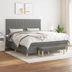 vidaXL Boxspring met matras stof donkergrijs 160x200 cm, Huis en Inrichting, Slaapkamer | Bedden, Verzenden, 200 cm, 160 cm, Nieuw