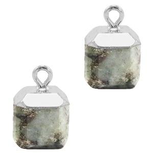1 x Natuursteen hangers square Fossil grey-silver Shimmer..., Ophalen of Verzenden, Nieuw, Bedel